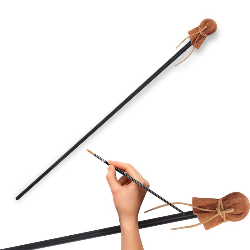 Falling in Art Mahl Stick for Steadying Painter Hand, 33 6/7 Inches in Length Aluminum Rod with Artificial Leather, Artists Painting Hand Rest Tool - Image 1